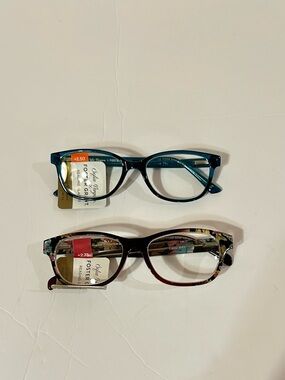 Sofia Vergara Foster Grant Reading Glasses +2.50 Womens Blue Frame New Case